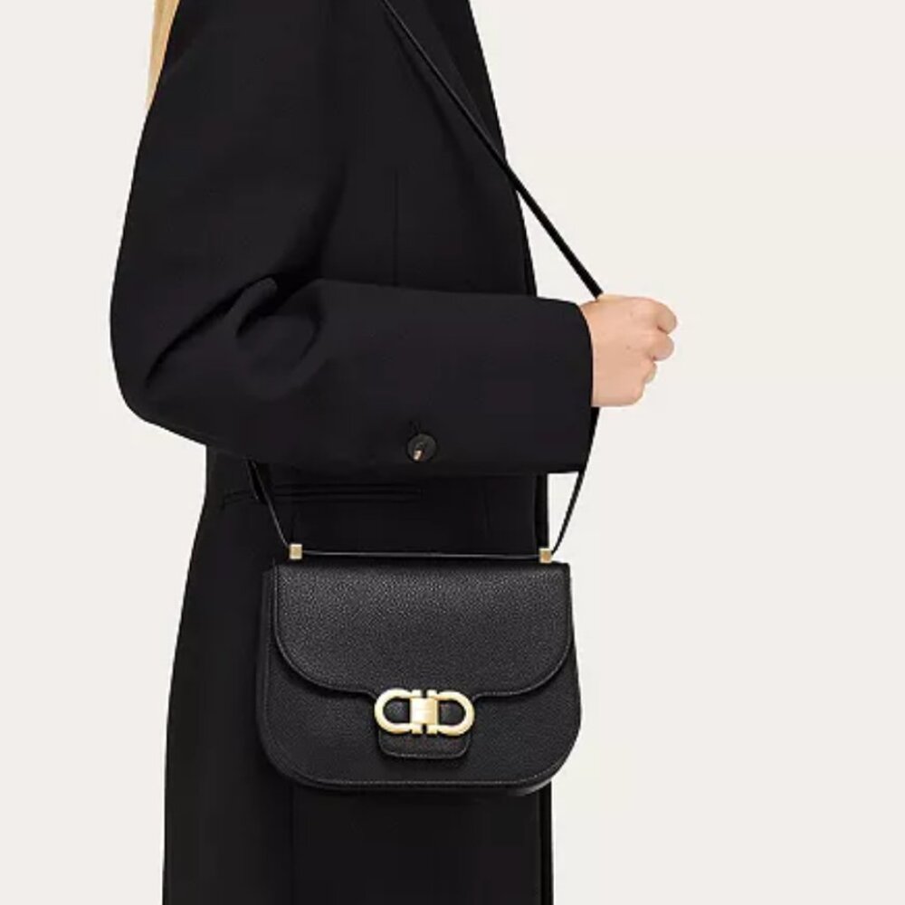Ferragamo Double Gancini Crossbody New Bag with Tags